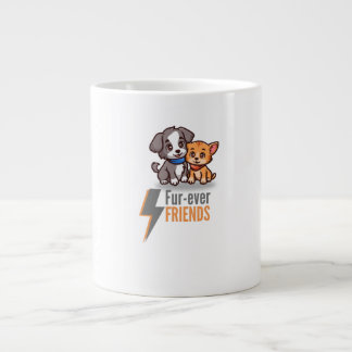 Vier vrienden ooit - Schattige Dog & Cat Besties T Extra Grote Beker