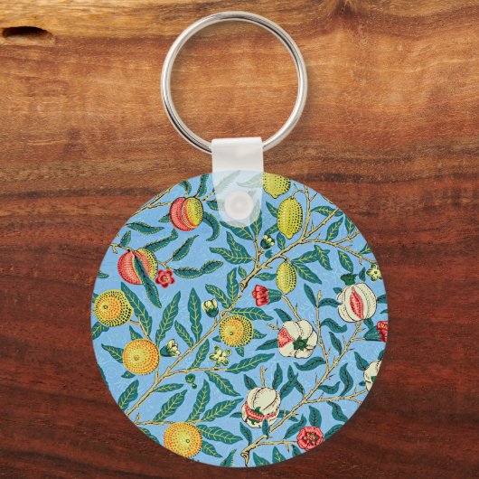 Vier Vruchten van William Morris Sleutelhanger (Voorkant)