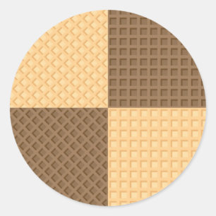 Vier Wafers Ronde Sticker