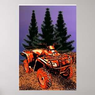 Vier wielers afdrukken poster