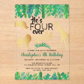 Vier Wilde Boys op de vierde verjaardag Acryl Uitnodigingen (Voorkant)