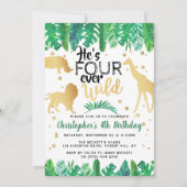 Vier Wilde Boys op de vierde verjaardag Kaart (Voorkant)