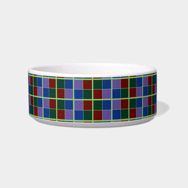Vier willekeurige kleuren geruit voerbakje (Voorkant)