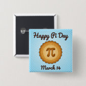 Vier Wiskunde! Draag een Happy Pi Day Vierkante Button 5,1 Cm (Voorkant /achterkant)