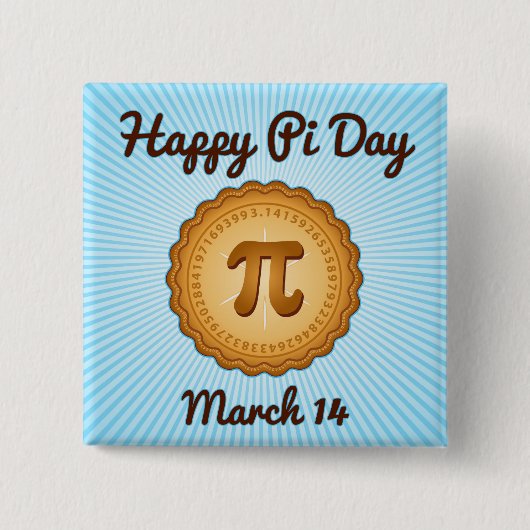 Vier Wiskunde! Draag een Happy Pi Day Vierkante Button 5,1 Cm (Voorkant)