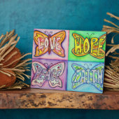 Vier Word Butterfly Wings Art Schilderen Gift Plaq Fotoplaat (Zijkant)