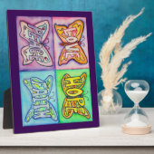 Vier Word Butterfly Wings Art Schilderen Gift Plaq Fotoplaat (Zijkant)