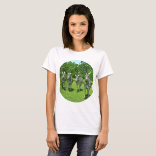 Vier zebra's in weide eenheid t-shirt