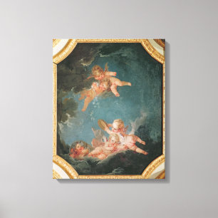 Vier zeeën in de Salle du Conseil - Winter Canvas Afdruk