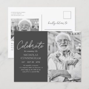 Vier Zijn Geweldige Leven Eenvoudig Modern Foto Briefkaart