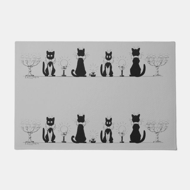 Vier zwarte katten, Louis Wain Deurmat (Voorkant)