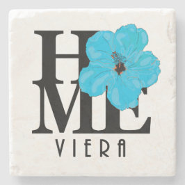 Viera HOME Blue Hibiscus Stenen Onderzetter