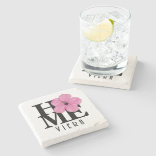 Viera HOME Pink Hibiscus Stenen Onderzetter