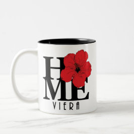 Viera HOME Red Hibiscus 11oz Tweekleurige Koffiemok