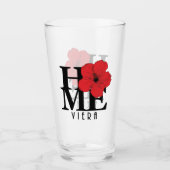 Viera HOME Red Hibiscus Glas (Voorkant)