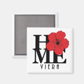 Viera HOME Red Hibiscus Magnet Magneet (Voorkant / Achterkant)