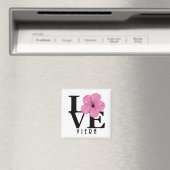 Viera LOVE Pink Hibiscus Magnet Magneet (Insitu (Vaatwasser))
