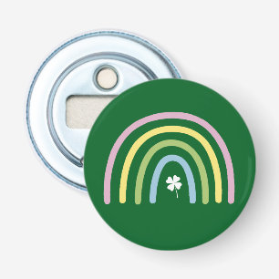 Vierbladige Klaver Regenboog St. Patrick's Dag  Button Flesopener