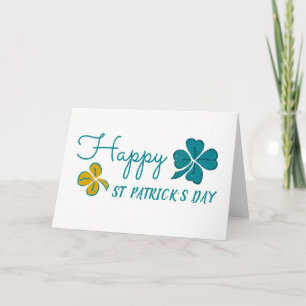 Vierbladige Klaver Shamrock Gelukkig St. Patrick`s Feestdagen Kaart