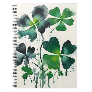 Vierbladige klaver - Watercolor bloemen Notitieboek