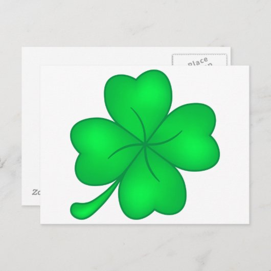 Vierblättriges Kleeblatt Briefkaart (Voorkant / Achterkant)
