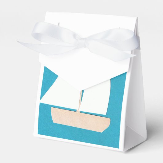 Vierbox met witte zeilboot bedankdoosjes (Voorkant Zijde)