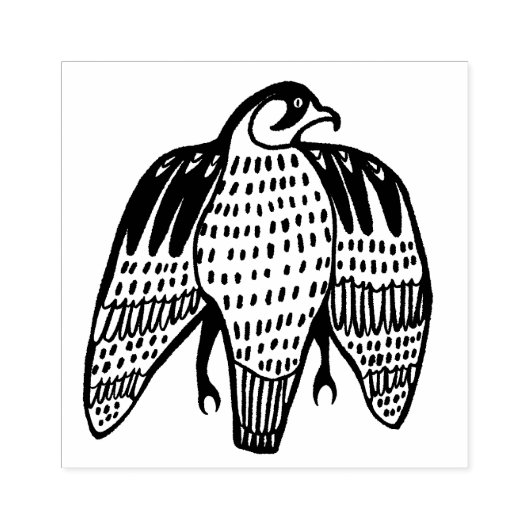 Vierce Falcon Birds Hand Tekening CUSTOMIZE IT Rubberstempel (Afrduk)