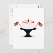 Vierde / 4de juli verjaardagstaart Briefkaart (Voorkant / Achterkant)