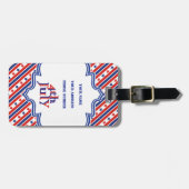 Vierde 4e juli tekstontwerp & rand met sterren bagagelabel (Voorkant horizontaal)