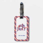 Vierde 4e juli tekstontwerp & rand met sterren bagagelabel (Achterkant verticaal)