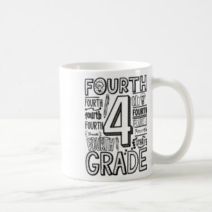 Vierde 4e klas typografie terug naar school koffiemok