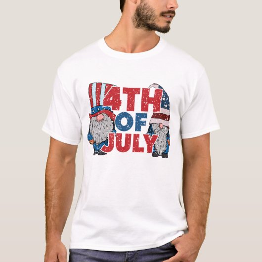 Vierde Amerikaanse vlag juli T-shirt (Voorkant)