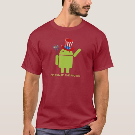 Vierde (Android Bug Droid) vieren T-shirt (Voorkant)