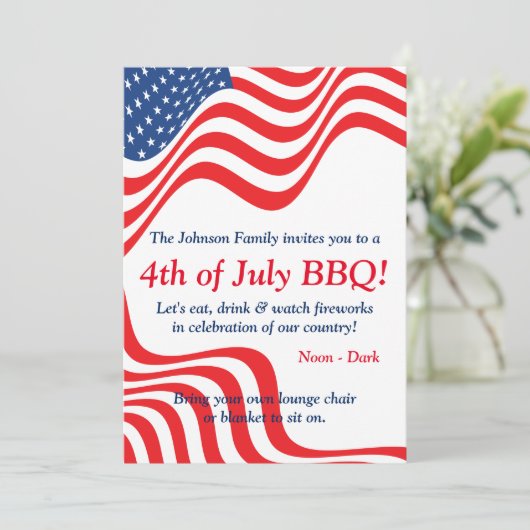 Vierde BBQ-viering juli Kaart (Staand voorkant)