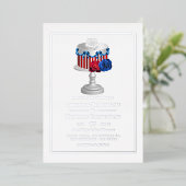 Vierde bruiloft juli folie uitnodiging (Staand Voorkant)