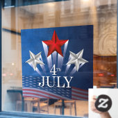 Vierde dag van de Onafhankelijkheidsdag Raamsticker (Cafe Raam)
