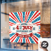 Vierde dag van de Onafhankelijkheidsdag Raamsticker (Cafe Raam)