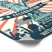 Vierde dag van de Onafhankelijkheidsdag van juli Poster (Hoek)