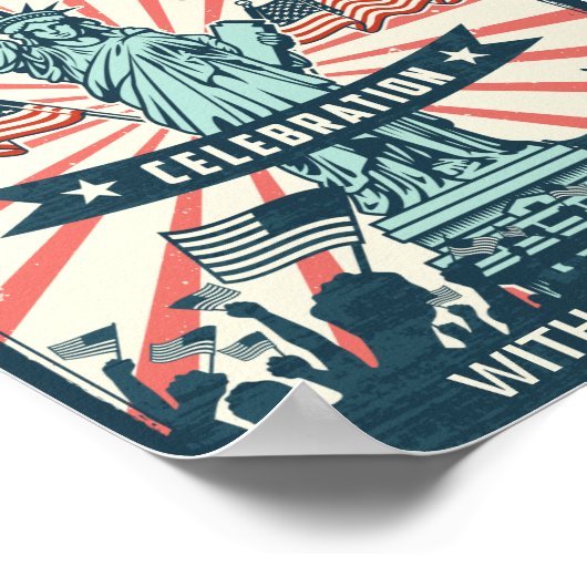 Vierde dag van de Onafhankelijkheidsdag van juli Poster (Hoek)