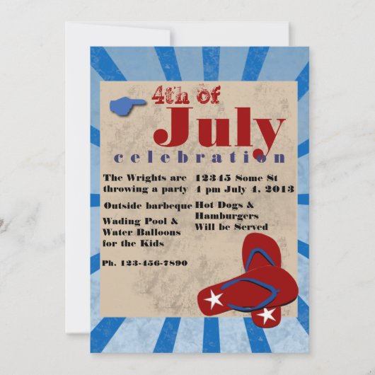 Vierde dag van juli Onafhankelijke Dag Barbeque (Voorkant)