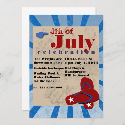 Vierde dag van juli Onafhankelijke Dag Barbeque (Voorkant / Achterkant)