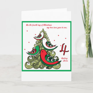 Vierde Dag van Kerstmis Feestdagen Kaart