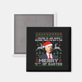 Vierde en vierde van paasvuurtje lelijke kerstMann Magneet (Voorkant / Achterkant)