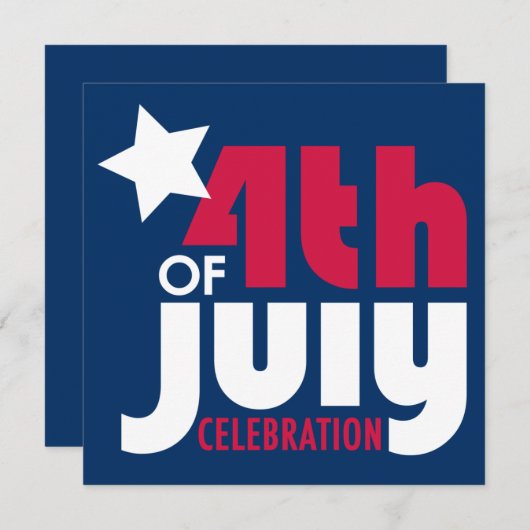 Vierde feestdag juli kaart (Voorkant / Achterkant)