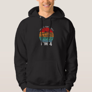 Vierde geboortedag monster Truck 4 jaar oude Vinta Hoodie