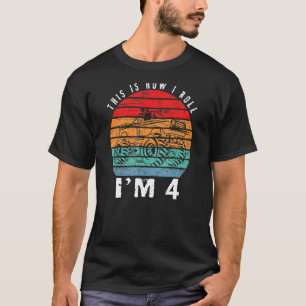 Vierde geboortedag monster Truck 4 jaar oude Vinta T-shirt