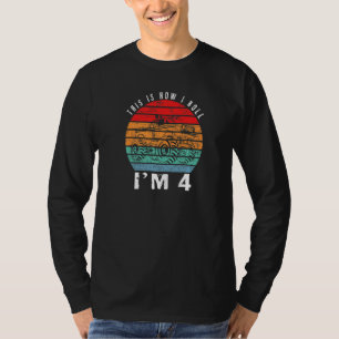 Vierde geboortedag monster Truck 4 jaar oude Vinta T-shirt