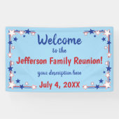 Vierde gezinsreünie Red White Blue van juli Spandoek (Horizontaal)