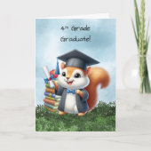 Vierde graad Afstuderen Boy Squirrel Gefeliciteerd Kaart (Voorkant)