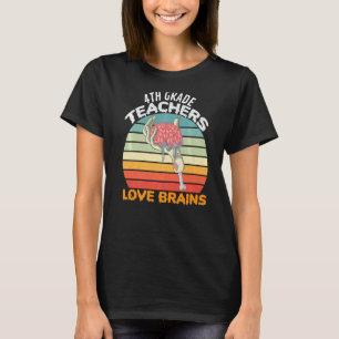 Vierde graad leraren liefde breinen Zombie leraar T-shirt